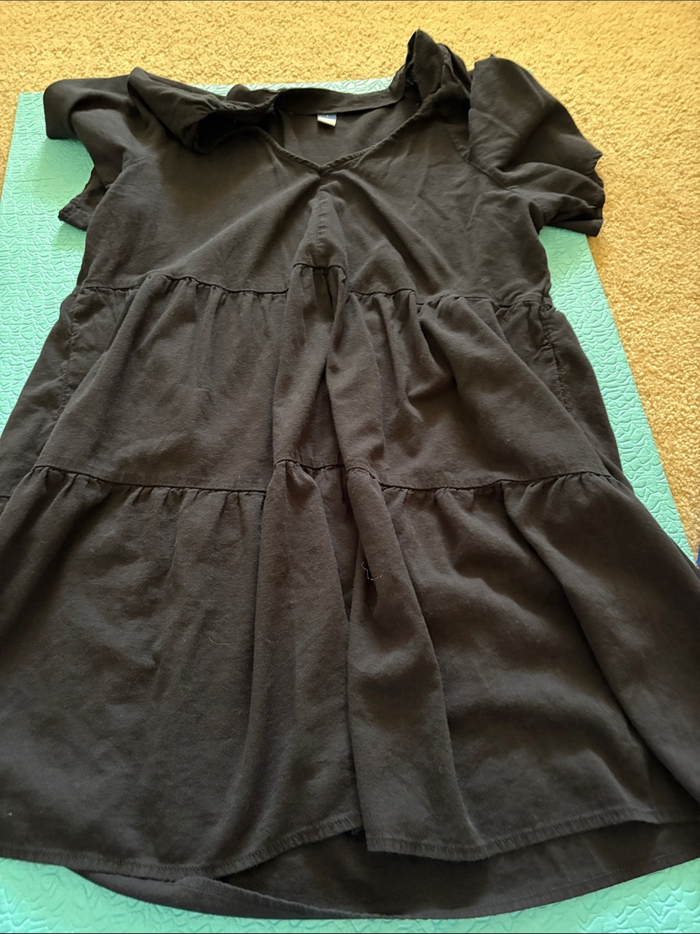 Women’s Tiered Short Sleeve Dress - Black